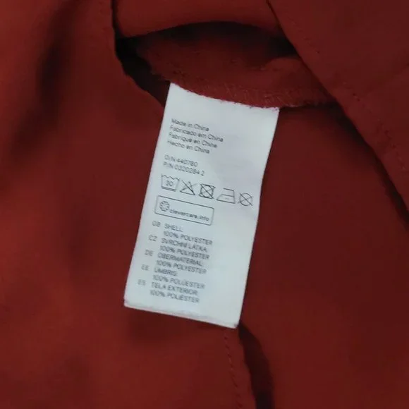 H&M Red Cinched Waist Shirt Dress with Half Sleeves Women's Size 8 NWOT - Picture 4 of 5